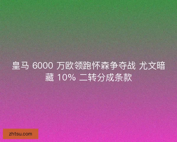 皇马 6000 万欧领跑怀森争夺战 尤文暗藏 10% 二转分成条款